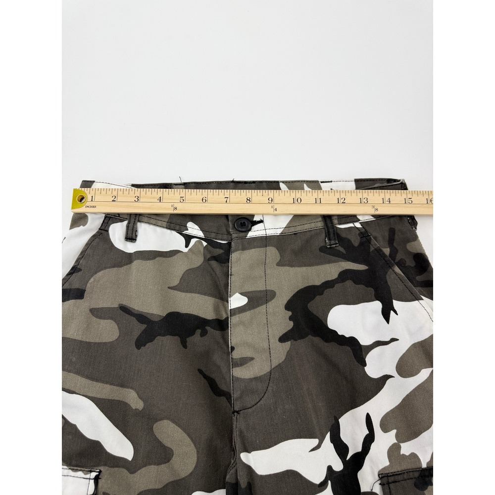 Urban Camo Cargo Pants Grey White Black High Waisted / BDU/ Y2K/Baggy SM Regular - Picture 6 of 11